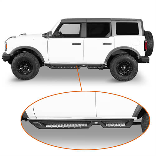 2021 2022 2023 Ford Bronco Wheel To Wheel Running Boards Side Steps 4x4 Truck Parts For 4-Door - Hooke Road b8928 3