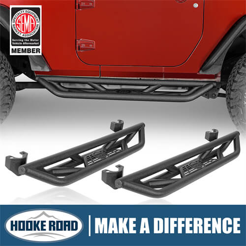 Load image into Gallery viewer, 2007-2018 Jeep Wrangler JK Wheel To Wheel Running Boards Side Steps 4x4 Parts For 2-Door - Hooke Road b22087 1
