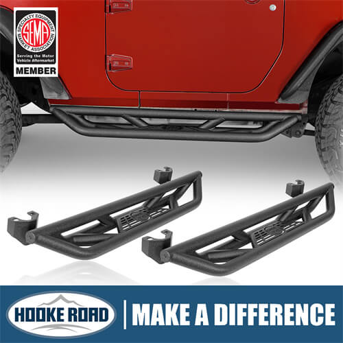 2007-2018 Jeep Wrangler JK Wheel To Wheel Running Boards Side Steps 4x4 Parts For 2-Door - Hooke Road b22087 1