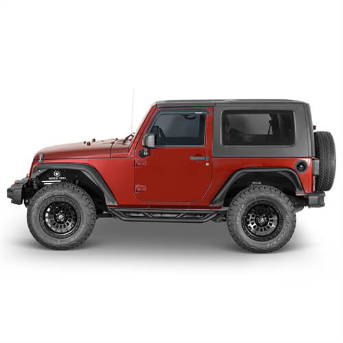 2007-2018 Jeep Wrangler JK Wheel To Wheel Running Boards Side Steps 4x4 Parts For 2-Door - Hooke Road b22087 3