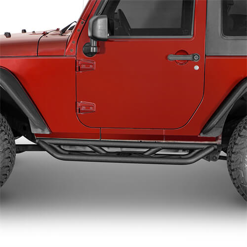 Load image into Gallery viewer, 2007-2018 Jeep Wrangler JK Wheel To Wheel Running Boards Side Steps 4x4 Parts For 2-Door - Hooke Road b22087 6
