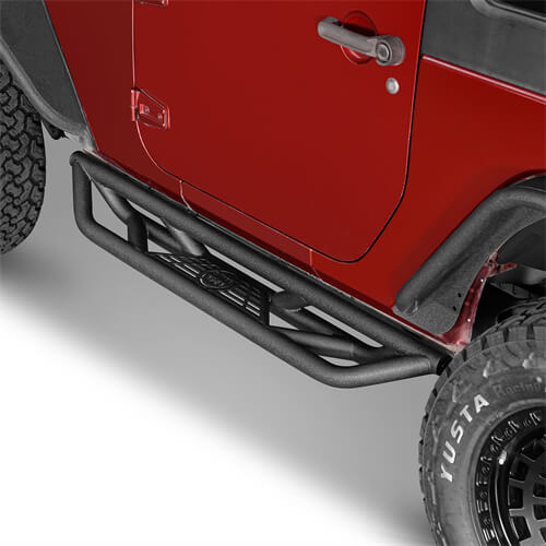 Load image into Gallery viewer, 2007-2018 Jeep Wrangler JK Wheel To Wheel Running Boards Side Steps 4x4 Parts For 2-Door - Hooke Road b22087 8
