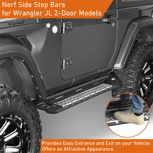 Wheel To Wheel Running Boards 4x4 Jeep Parts For 2018-2023 Jeep Wrangler JL 2-Door - Hooke Road b3051 13