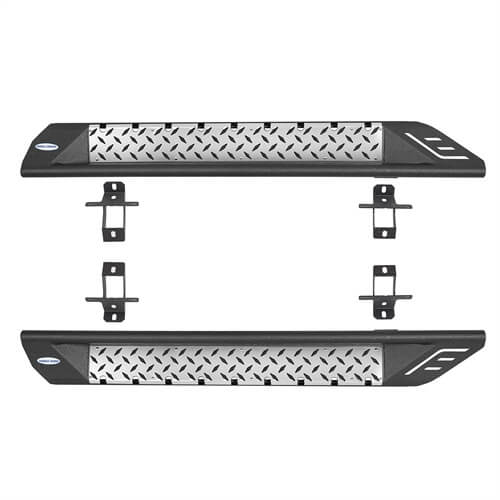 Load image into Gallery viewer, Wheel To Wheel Running Boards 4x4 Jeep Parts For 2018-2023 Jeep Wrangler JL 2-Door - Hooke Road b3051 17
