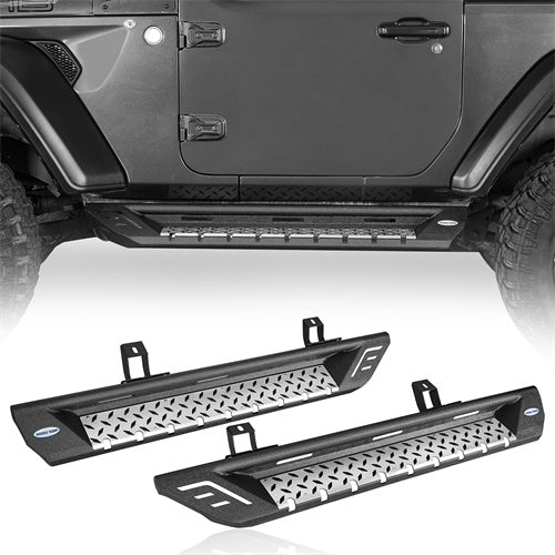 Wheel To Wheel Running Boards 4x4 Jeep Parts For 2018-2023 Jeep Wrangler JL 2-Door - Hooke Road b3051 2