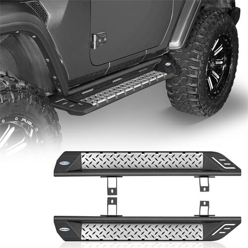 Load image into Gallery viewer, Wheel To Wheel Running Boards 4x4 Jeep Parts For 2018-2023 Jeep Wrangler JL 2-Door - Hooke Road b3051 3
