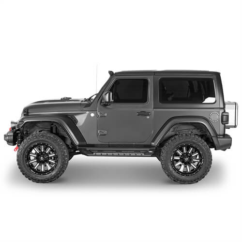 Wheel To Wheel Running Boards 4x4 Jeep Parts For 2018-2023 Jeep Wrangler JL 2-Door - Hooke Road b3051 4