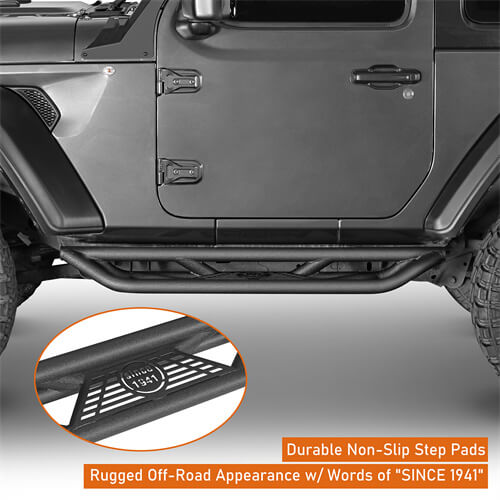 18-23 Jeep Wrangler JL Wheel To Wheel Running Boards 4x4 Jeep Parts For 2-Door - Hooke Road b3050 14