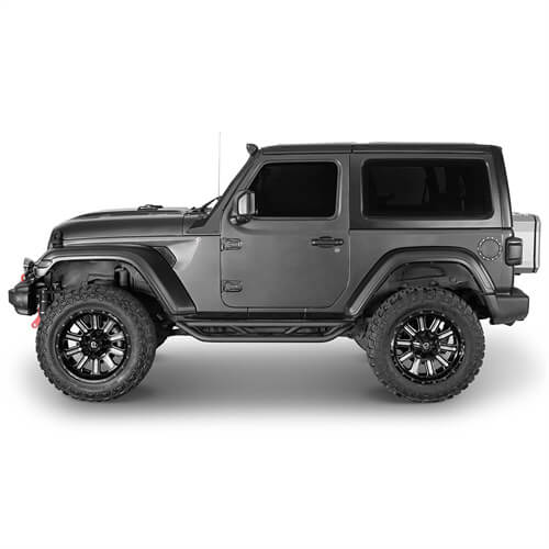 18-23 Jeep Wrangler JL Wheel To Wheel Running Boards 4x4 Jeep Parts For 2-Door - Hooke Road b3050 4