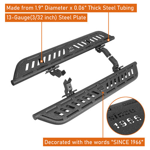 Load image into Gallery viewer, Wheel To Wheel Running Boards Side Steps For 2021-2023 Ford Bronco 2-Door - Hooke Road b8926s 10
