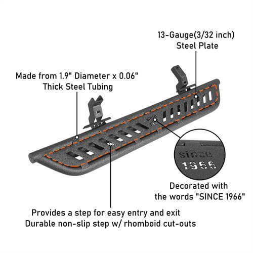 Load image into Gallery viewer, Wheel To Wheel Running Boards Side Steps For 2021-2023 Ford Bronco 2-Door - Hooke Road b8926s 11
