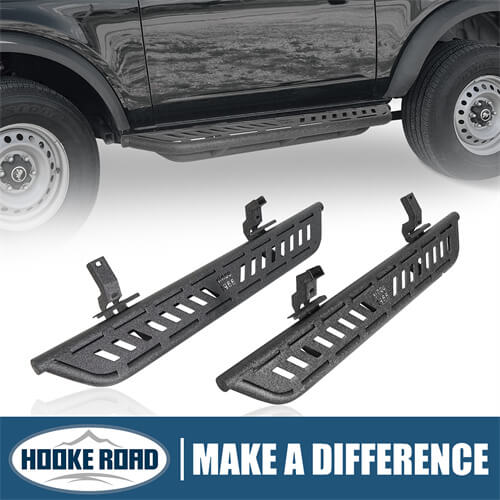 Wheel To Wheel Running Boards Side Steps For 2021-2023 Ford Bronco 2-Door - Hooke Road b8926s 1