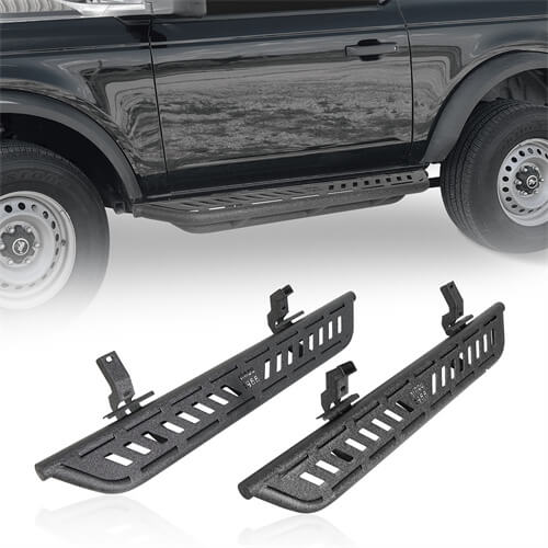 Wheel To Wheel Running Boards Side Steps For 2021-2023 Ford Bronco 2-Door - Hooke Road b8926s 2