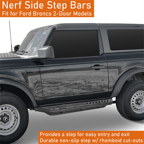 Wheel To Wheel Running Boards Side Steps For 2021-2023 Ford Bronco 2-Door - Hooke Road b8926s 7