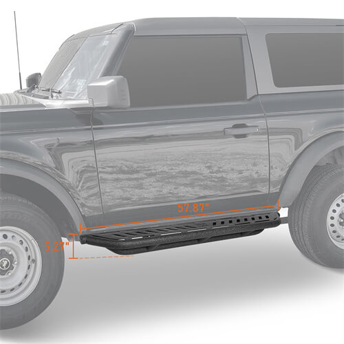 Load image into Gallery viewer, Wheel To Wheel Running Boards Side Steps For 2021-2023 Ford Bronco 2-Door - Hooke Road b8926s 8
