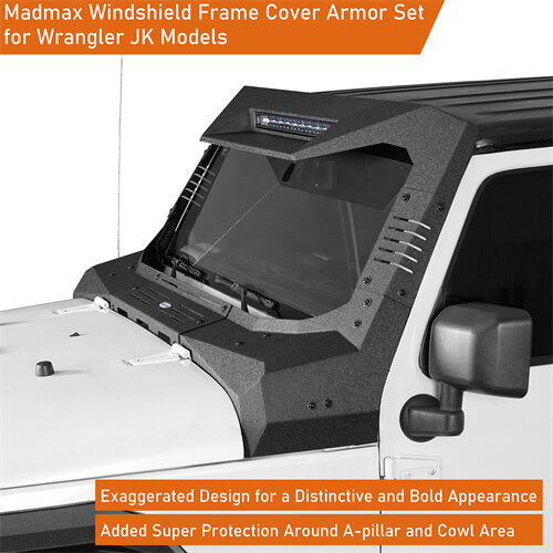Jeep Wrangler JK Madmax Windshield Frame Cover Visor/Cowl 4x4 Jeep Parts - Hooke Road b2090s 11