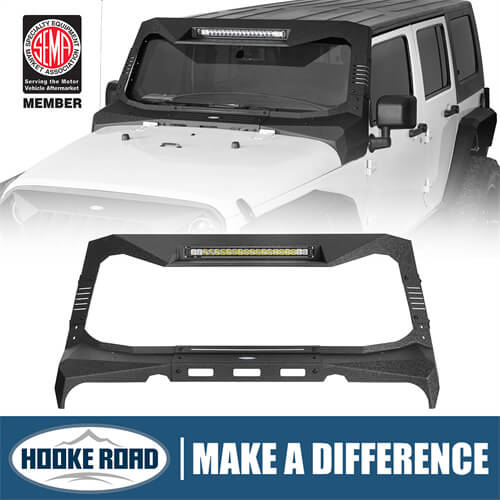 Jeep Wrangler JK Madmax Windshield Frame Cover Visor/Cowl 4x4 Jeep Parts - Hooke Road b2090s 1