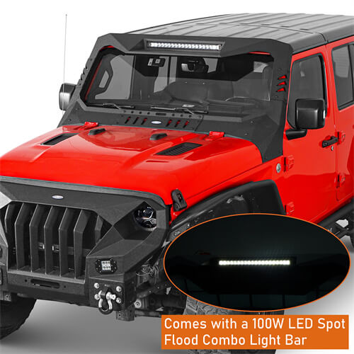 Jeep Wrangler JL & Gladiator JT Madmax Windshield Frame Cover Visor/Cowl 4x4 Jeep Parts - Hooke Road b3058s 12