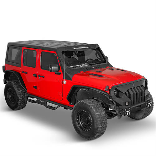 Jeep Wrangler JL & Gladiator JT Madmax Windshield Frame Cover Visor/Cowl 4x4 Jeep Parts - Hooke Road b3058s 5
