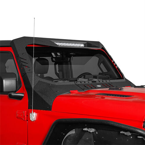 Jeep Wrangler JL & Gladiator JT Madmax Windshield Frame Cover Visor/Cowl 4x4 Jeep Parts - Hooke Road b3058s 