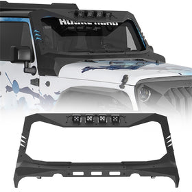 Windshield Frame Cover Visor Roof Sun Visor Cowl Body Armor(07-18 Jeep Wrangler JK) - Hooke Road