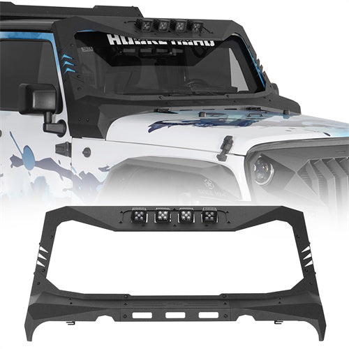 Load image into Gallery viewer, Windshield Frame Cover Visor Roof Sun Visor Cowl Body Armor(07-18 Jeep Wrangler JK) - Hooke Road
