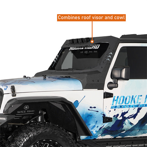 Load image into Gallery viewer, Windshield Frame Cover Visor Roof Sun Visor Cowl Body Armor(07-18 Jeep Wrangler JK) - Hooke Road
