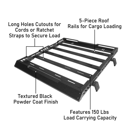 HR Hard Top Roof Rack Cargo for 2018-2022 Jeep Wrangler JL 4 Door & 2020-2022 Gladiator JT BXG.3035-S  8