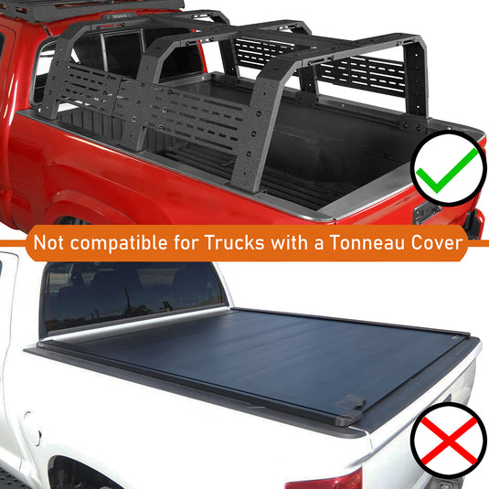 18.8" High Overland Bed Rack Fits Toyota Tacoma & Tundra - Hooke Road b9905s 10