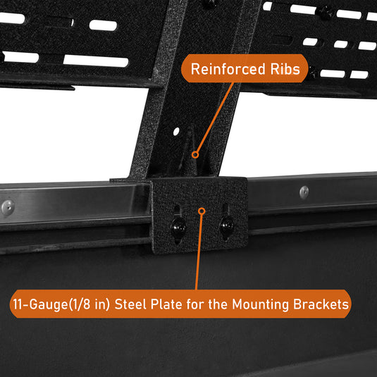 18.8" High Overland Bed Rack Fits Toyota Tacoma & Tundra - Hooke Road b9905s 9