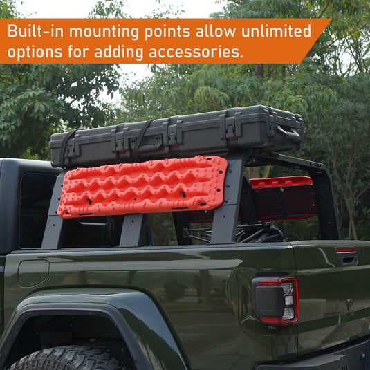Hooke Road 18.8" High Overland Bed Rack Compatible with Jeep Gladiator JT w/ Factory Bed Rails 20-23 Toyota Tacoma(5' Bed) 05-23 BXG.9901-S 10