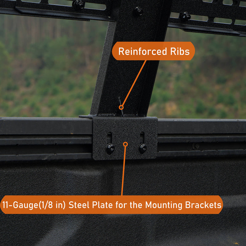 Load image into Gallery viewer, Hooke Road 18.8&quot; High Overland Bed Rack Compatible with Jeep Gladiator JT w/ Factory Bed Rails 20-23 Toyota Tacoma(5&#39; Bed) 05-23 BXG.9901-S 12
