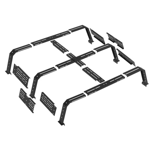 Hooke Road 18.8" High Overland Bed Rack Compatible with Jeep Gladiator JT w/ Factory Bed Rails 20-23 Toyota Tacoma(5' Bed) 05-23 BXG.9901-S 20