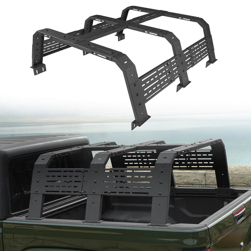 Load image into Gallery viewer, Hooke Road 18.8&quot; High Overland Bed Rack Compatible with Jeep Gladiator JT w/ Factory Bed Rails 20-23 Toyota Tacoma(5&#39; Bed) 05-23 BXG.9901-S 2

