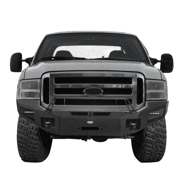 Modular Front Winch Bumper – Bare Steel, Fits 1999-2004 Ford Super Duty, Affordable Offroad