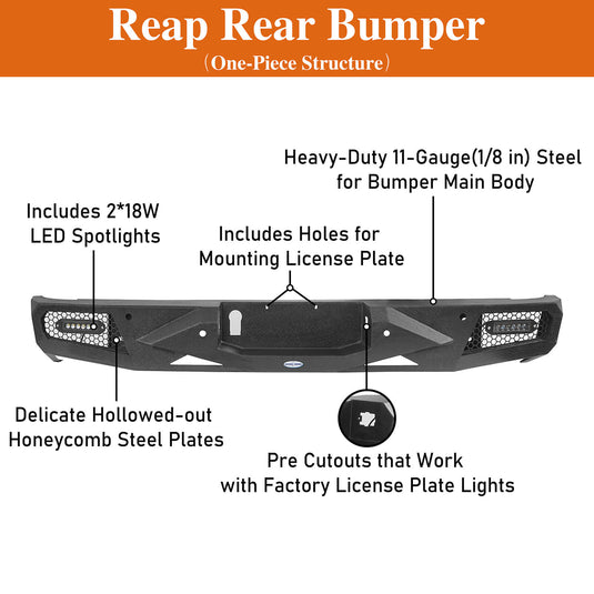 Toyota Tundra Reap Rear Bumper Replacement Textured Black fit for  2007-2013 toyota tundra bxg5210 9