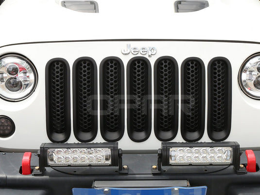 Hooke Road Opar Matte Black Clip-in Front Grille Mesh Inserts for 2007-2015 Jeep u-Box 3