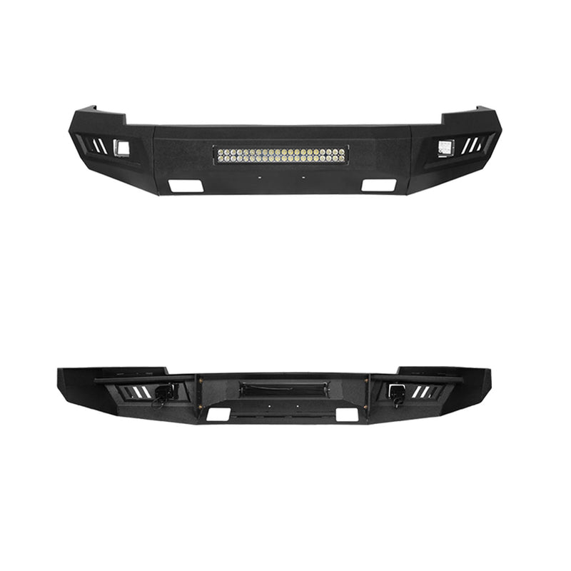 Load image into Gallery viewer, Silverado Front Bumper &amp; Rear Bumper Combo w/LED Lights For Chevy Silverado 1500 - Hooke Road
