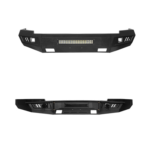 Silverado Front Bumper & Rear Bumper Combo w/LED Lights For Chevy Silverado 1500 - Hooke Road