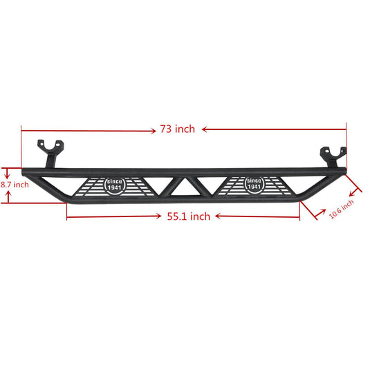 Hooke Road BLADE Side Steps Rocker Guard Nerf Bars(07-18 Jeep Wrangler JK JKU 4 Door)