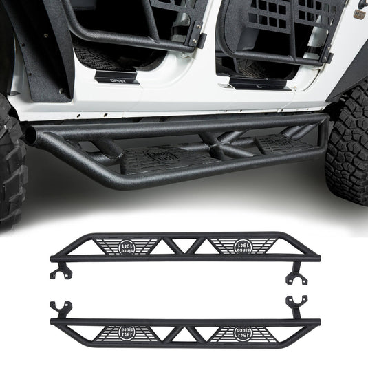 Hooke Road BLADE Side Steps Rocker Guard Nerf Bars(07-18 Jeep Wrangler JK JKU 4 Door)