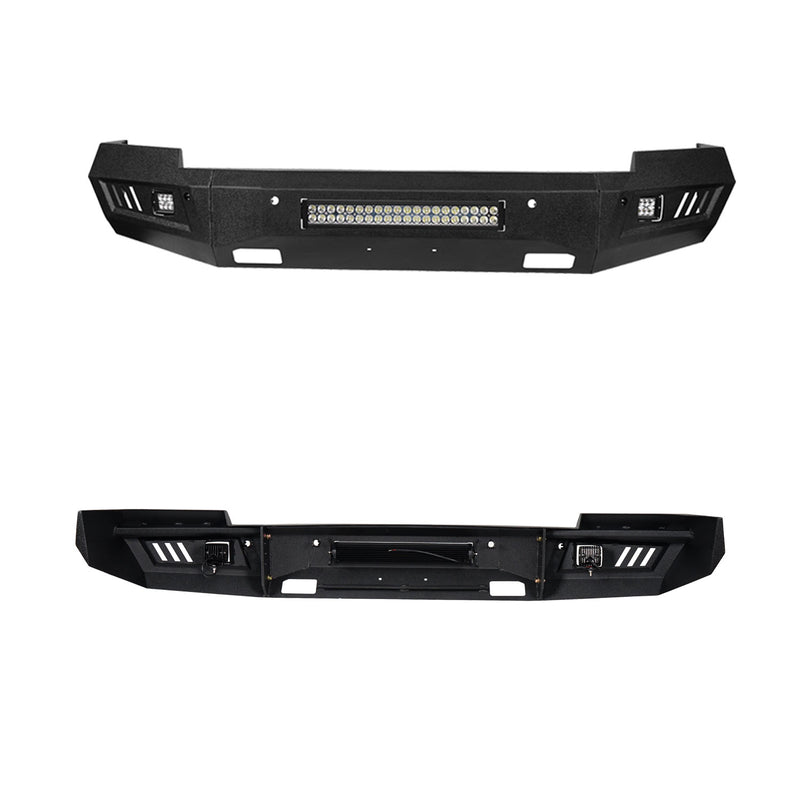 Load image into Gallery viewer, Silverado Front Bumper &amp; Rear Bumper Combo w/LED Lights For Chevy Silverado 1500 - Hooke Road
