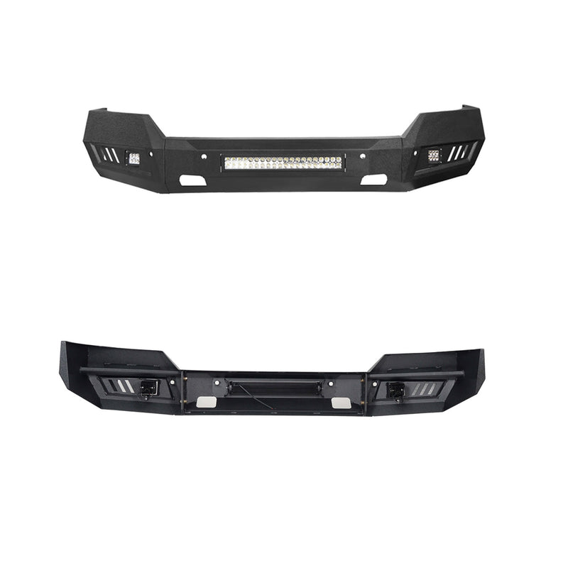 Load image into Gallery viewer, Silverado Front Bumper &amp; Rear Bumper Combo w/LED Lights For Chevy Silverado 1500 - Hooke Road
