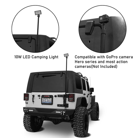 Hooke Road Outdoor LED Light Height Adjustable Camping Lamp with Pole System