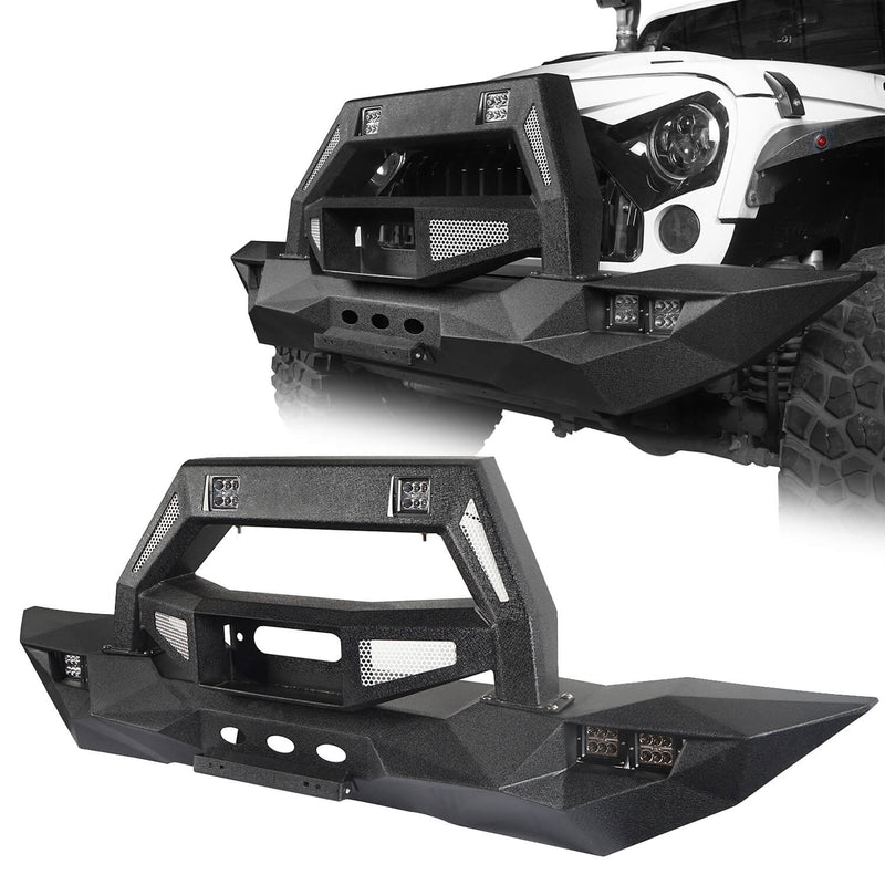 Load image into Gallery viewer, Hooke Road Opar DESTROYER Blade Full Width Front Bumper w/Bull Bar for 2007-2018 Jeep Wrangler JK u-Box 1

