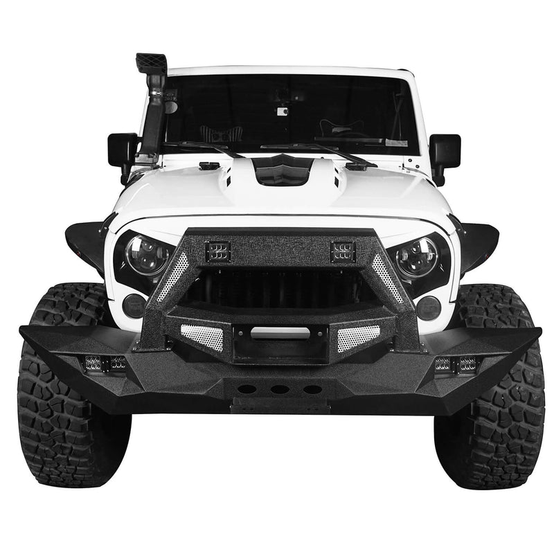 Load image into Gallery viewer, Hooke Road Opar DESTROYER Blade Full Width Front Bumper w/Bull Bar for 2007-2018 Jeep Wrangler JK u-Box 2
