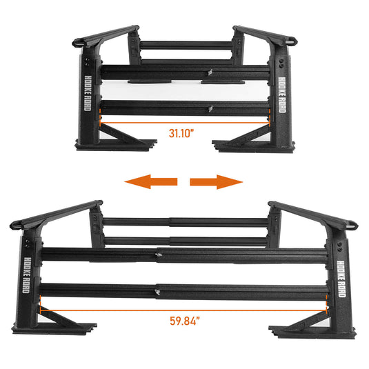 HookeRoad Truck Bed Cargo Rack Truck Ladder Rack for Most Commom Truck w/o Factory Utility Tracks  20