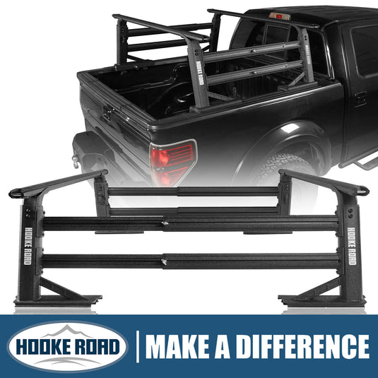 HookeRoad Truck Bed Cargo Rack Truck Ladder Rack for Toyota And Nissan Trucks w/ Factory Utility Tracks 1