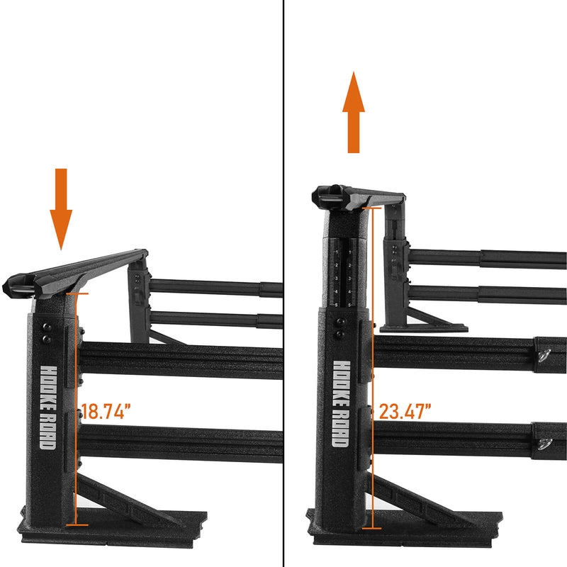 Load image into Gallery viewer, HookeRoad Truck Bed Cargo Rack Truck Ladder Rack for Toyota And Nissan Trucks w/ Factory Utility Tracks 21
