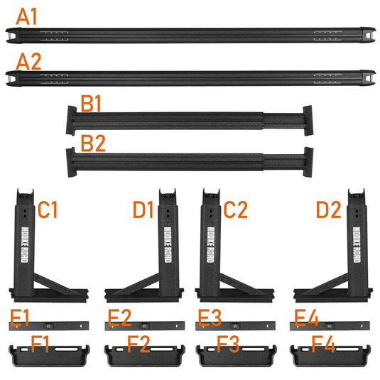 HookeRoad Truck Bed Cargo Rack Truck Ladder Rack for Toyota And Nissan Trucks w/ Factory Utility Tracks 25